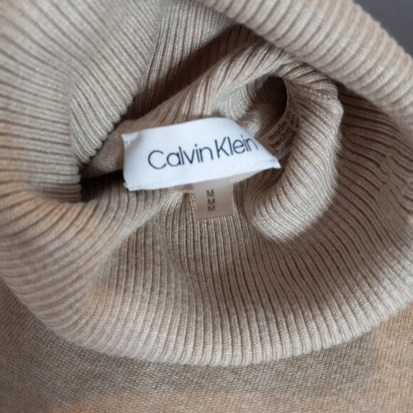 CALVIN KLEIN color block turtleneck sweater size M - Picture 7 of 9